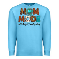 Ocean Blue mom mode all day every day Premium Sweatshirt - texasbilliewilder