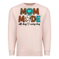 Pale Pink mom mode all day every day Premium Sweatshirt - texasbilliewilder