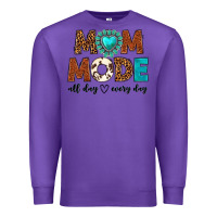 Purple mom mode all day every day Premium Sweatshirt - texasbilliewilder