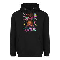 Black nail hustler afro messy bun Heavyweight Hoodie - texasbilliewilder