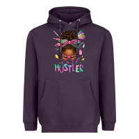 Plum nail hustler afro messy bun Heavyweight Hoodie - texasbilliewilder