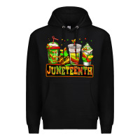 Black juneteenth afro coffee cups Premium Hoodie - Jasminsmagicworld