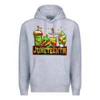 Heather Grey juneteenth afro coffee cups Premium Hoodie - Jasminsmagicworld