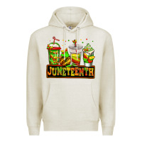 Oatmeal Heather juneteenth afro coffee cups Premium Hoodie - Jasminsmagicworld
