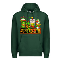 Sports Green juneteenth afro coffee cups Premium Hoodie - Jasminsmagicworld