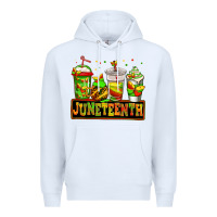 White juneteenth afro coffee cups Premium Hoodie - Jasminsmagicworld