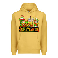 Juneteenth Afro Coffee Cups Premium Hoodie | Teevron