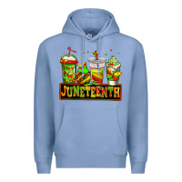 Colony Blue juneteenth afro coffee cups Premium Hoodie - Jasminsmagicworld