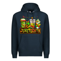 Navy juneteenth afro coffee cups Premium Hoodie - Jasminsmagicworld