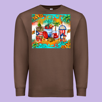 Puerto Rico Coffee Cups Premium Sweatshirt Designed By Zillion Design Studio