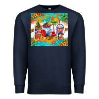 Navy puerto rico coffee cups Premium Sweatshirt - Zillion Design Studio