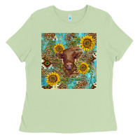 Matcha western highland cow Ladies Tee - BarkalooDesign