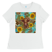 White western highland cow Ladies Tee - BarkalooDesign