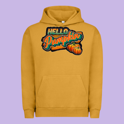 Hello Pumpkin Black Urban Hoodie Designed By Jahusdesignshop