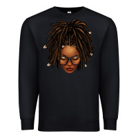 Black afro locs messy bun Premium Sweatshirt - texasbilliewilder
