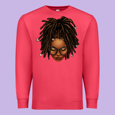 Afro Locs Messy Bun Premium Sweatshirt Designed By Texasbilliewilder