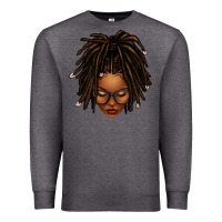 Charcoal Heather afro locs messy bun Premium Sweatshirt - texasbilliewilder