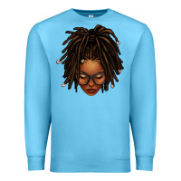 Ocean Blue afro locs messy bun Premium Sweatshirt - texasbilliewilder