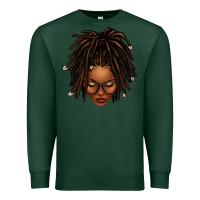 Sports Green afro locs messy bun Premium Sweatshirt - texasbilliewilder