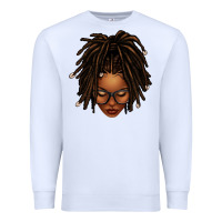 White afro locs messy bun Premium Sweatshirt - texasbilliewilder