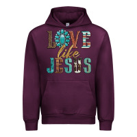 Mauve Wine love like jesus Urban Hoodie - Artiststas