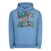 Pigment Pebble Blue love like jesus Urban Hoodie - Artiststas