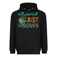 Black not perfect just forgiven Heavyweight Hoodie - texasbilliewilder