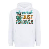 White not perfect just forgiven Heavyweight Hoodie - texasbilliewilder