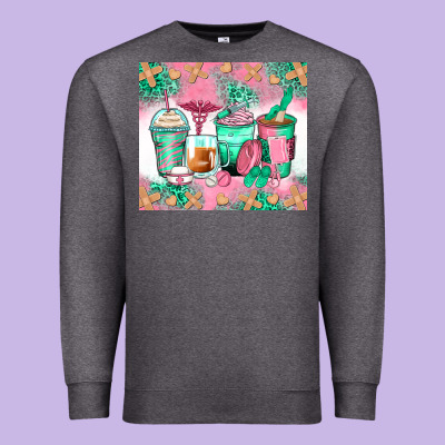 Nurse Coffee Cups Premium Sweatshirt Designed By Zillion Design Studio