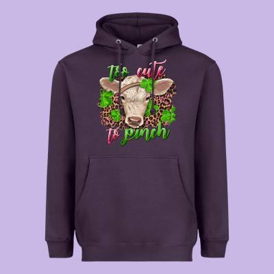 Heavyweight Hoodie Too cute to pinch charolais calf