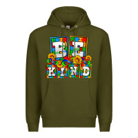 Army Green bee kind autism Premium Hoodie - AdoDesignShop