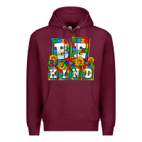 Burgundy bee kind autism Premium Hoodie - AdoDesignShop