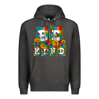 Charcoal Heather bee kind autism Premium Hoodie - AdoDesignShop