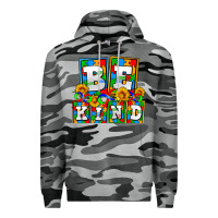 Slate Camo bee kind autism Premium Hoodie - AdoDesignShop