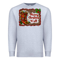 Heather Grey merry christmas yall Premium Sweatshirt - RanaPortraitStore