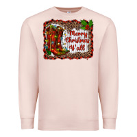 Pale Pink merry christmas yall Premium Sweatshirt - RanaPortraitStore