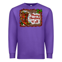 Purple merry christmas yall Premium Sweatshirt - RanaPortraitStore