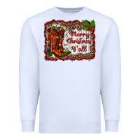 White merry christmas yall Premium Sweatshirt - RanaPortraitStore