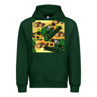 Forest Green harvester seamless pattern Urban Hoodie - BundleAndBundleShop