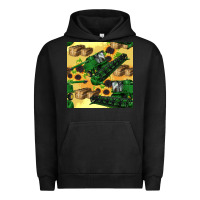 Pigment Black harvester seamless pattern Urban Hoodie - BundleAndBundleShop