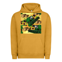 Pigment Peanut Butter harvester seamless pattern Urban Hoodie - BundleAndBundleShop