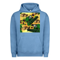 Pigment Pebble Blue harvester seamless pattern Urban Hoodie - BundleAndBundleShop