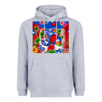 Heather Grey puerto rico hearts Heavyweight Hoodie - Zillion Design Studio