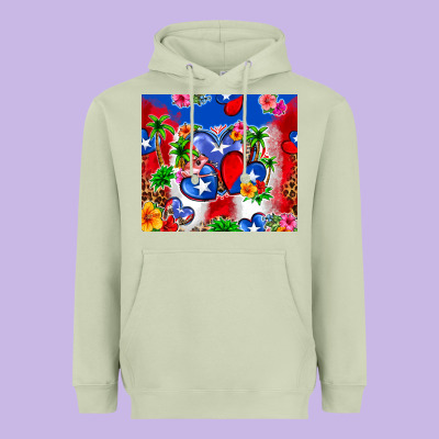 Puerto Rico Hearts Heavyweight Hoodie Designed By Zillion Design Studio