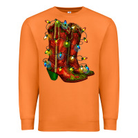 Carrot christmas western boots with lights Premium Sweatshirt - RanaPortraitStore