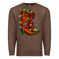 Chestnut christmas western boots with lights Premium Sweatshirt - RanaPortraitStore
