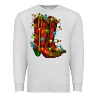Dove Grey christmas western boots with lights Premium Sweatshirt - RanaPortraitStore