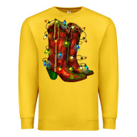 Lemon christmas western boots with lights Premium Sweatshirt - RanaPortraitStore