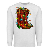 Oatmeal Heather christmas western boots with lights Premium Sweatshirt - RanaPortraitStore