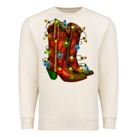 Sandshell christmas western boots with lights Premium Sweatshirt - RanaPortraitStore